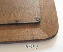19c. Large ANTIQUE HANDCRAFTED WOODEN PYROGRAPHY TREEN POKERWORK SERVING TRAY