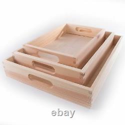 1/2/Set Wooden Serving Tray in 3 Sizes/ Tea Breakfast Kitchen Platter /Decoupage