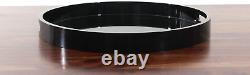 20 Inches Large Round Tray- Wooden Ottoman hi Gloss Modern Decorative Serving or