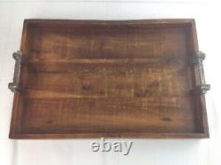 23-1/2L Vagabond House Wood Tray With Faux Bois Handles