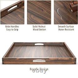 23 x 23 Inches Large Ottoman Tray, Wood Serving Tray with 23 X 23 X 2 Inch