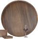 24 Inches Large round Ottoman Table Tray Wooden Solid Circle Serving Tray with H