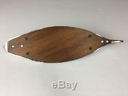 28 Vintage Mid Century Modern Solid Pewter-Wood FISH Serving Tray Dish Platter