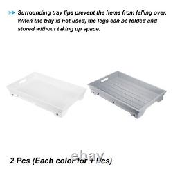 2Pcs 48x32x24cm Breakfast Tray Table Bed Tray with Folding Leg Laptop Desk