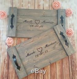2 Wedding SIGNATURE GUEST BOOK Alternative Pallet Wood Rustic Serving Tray/2 Pen