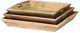 3-Set Reclaimed Wood Trays Indoor Holiday Tabletop Kitchen Serving Dishes Brown