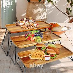 3 Tier Serving Tray Stand Wooden Serving Platters for Dessert Server Display 17