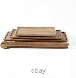 3 Tier Wood Serving Tray Ladder Wooden Serving Platter with Collapsible Stand