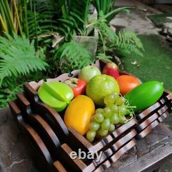 3pcs Tray Garnish Tray Teak Wood Multipurpose Tray Wooden Food Fruit Serving