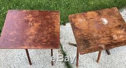 5Pc Vintage Folding TV Table Trays Set With Stand Mid Century Wood Snack Tables