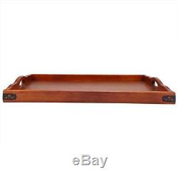 60cmx40cm Large Wood Serving Tray With Handles Plate Tea Food Platter Home Decor