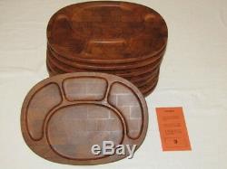(8) DIGSMED Denmark 4 Section TEAK Wood Serving Trays Marked 101 Mid Century