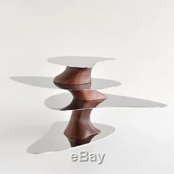 ALESSI Floating Earth POLISH STEEL & WOOD CENTERPIECE / SERVING TRAY RRP £420