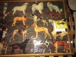 ANNIE MODICA DOGS WOOD TRAY DECOUPAGE ART BAR LARGE-15X21 NEW WithTAG