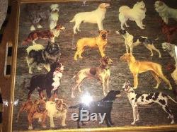 ANNIE MODICA DOGS WOOD TRAY DECOUPAGE ART BAR LARGE-15X21 NEW WithTAG