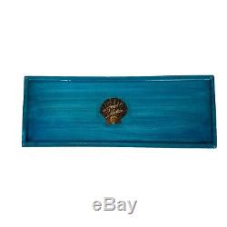 ANNIE MODICA Shell Bar Tray Conchology Art Collectible Wood Decoupage NWT