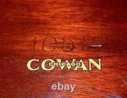 ANTIQUE W. K. COWAN CHICAGO 18 ROUND MAHOGANY #1052 SERVING TRAY With GLASS INSERT