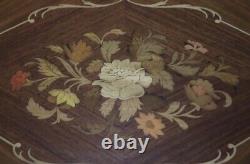 A Beautiful Inlaid Wood Serving Tray 20.75 Across