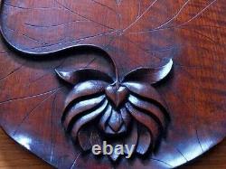 A Rare Japanese Meiji Period Carved Wood Sencha/Obon Serving Tea Ceremony Tray