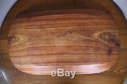 A Tiki Wood Hand Carved Beach Lg Snack Bowl Serving Heavy 23 Koa Tray Quality