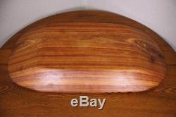 A Tiki Wood Hand Carved Beach Lg Snack Bowl Serving Heavy 23 Koa Tray Quality