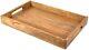 Acacia Wood Serving Tray with Handles Decorative Serving Trays Platter for Break
