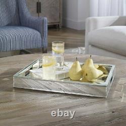 Aniani 18 Polished Mirrors Decorative Glass Serving Tray Contemporary Modern