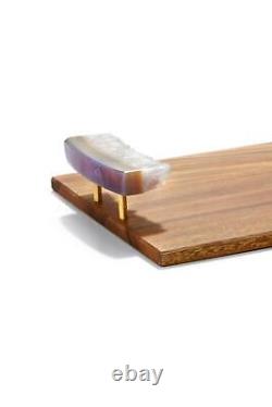 Anna New York BOSQUE TRAY in Agate Druze & Acacia Wood LARGE BNIB