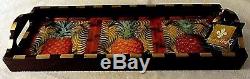 Annie Modica PINEAPPLE Wood Tray Hand Painted Artist Art Decor 21X8 NEW
