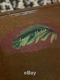 Annie Modica Pineapple Wood Serving Tray Decoupage Artist Art Bar Home Decor HOT