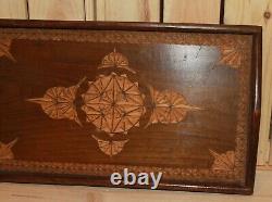 Antique Art deco hand carved wood serving tray