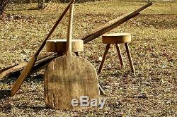 Antique Bread Board Wooden Servining Board Old Rustic Serving Tray with Handle