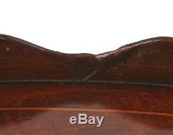 Antique Edwardian String Inlaid Wooden Kidney Shaped Butlers Serving Tray