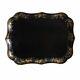 Antique English Regency Papier Mache Serving Tray with Gilt, Large
