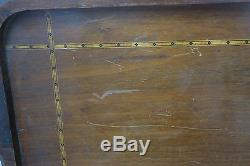Antique English Serving Tray Marquetry Inlaid Wood 12 X 21