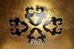 Antique Florence Serving Tray Gold Leaf Wood Hand Made RARE 26.5 x 18.5 inch