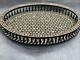 Antique Handmade Serving wood Tray inlaid Mother of Pearl (16x11.2)
