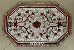 Antique Handmade Serving wood Tray inlaid Mother of Pearl (22.8x14.8)
