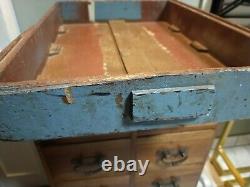 Antique Industrial Wooden Tray XL Blue With Hand Painted N°3 VGC Hand Made c1850