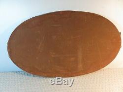 Antique MAHOGANY WOOD Butler's OVAL SERVING TRAY WithBRASS TRIM