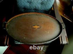 Antique Manning Bowman Mahogany Serving Tray Middletown Conn