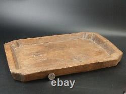 Antique Rustic Oak Hard Wood Rectangle Tray