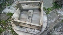 Antique Serving table Dough kneading table serving tray big round wooden 19th