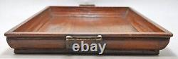 Antique Teak Wood Large Size Serving Tray With Brass Handle Original HandCrafted
