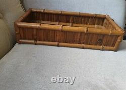 Antique Vintage Guadua Bamboo Cane Rattan Wicker Serving Tray See Photo For Size