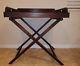 Antique Wood Table Coffee Tea Serving Tray Butlers Stand Vintage