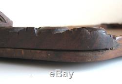 Antique Wooden SERVING TRAY (Hand-made/carved Wood with dovetailed handles)