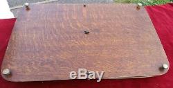 Antique Wooden Serving Tray Butler Drinks with epns gallery. Large 21 L x 14 W
