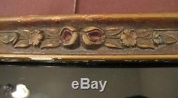 Antique hand carved made wood sterling bronze serving dish tray platter 1800's