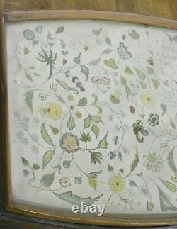 Antique vintage pretty embroidered serving tray top coffee table